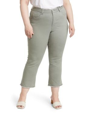 Wit & Wisdom Frayed High Waist Ankle Slim Straight Leg Pants - Gray