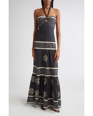 Johanna Ortiz Orilla Del Mar Halter Maxi Dress - Black