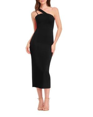 Dress the Population April Asymmetric Midi Dress - Black