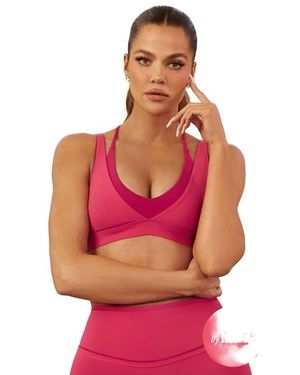 Fabletics Pureluxe Double Layer Push-Up Low Impact Bra - Pink