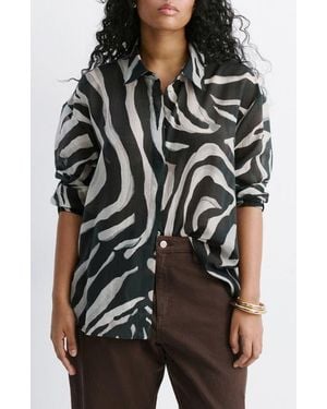 Mango Print Shirt - Black