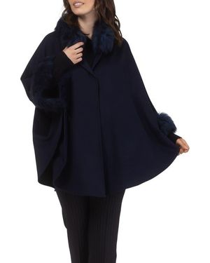 Gorski Wool And Cashmere Cape - Blue