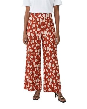 The Lulo Project Michelle Print Wide Leg Pants - Red