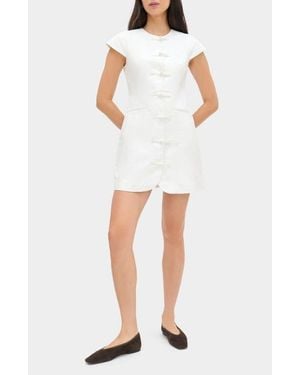 ALIGNE Jennie Cap Sleeve Cotton & Linen Minidress - White