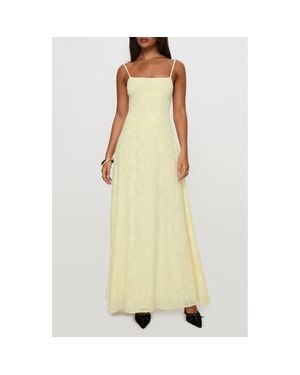 Princess Polly South Of France Floral Embroidered Sleeveless Gown - Yellow