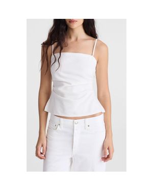 Madewell Ruched Square Neck Denim Tank - White
