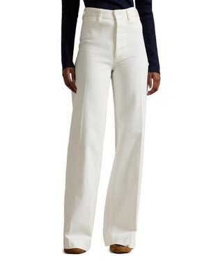 Polo Ralph Lauren Stretch Cotton Twill Flare Leg Pants - White