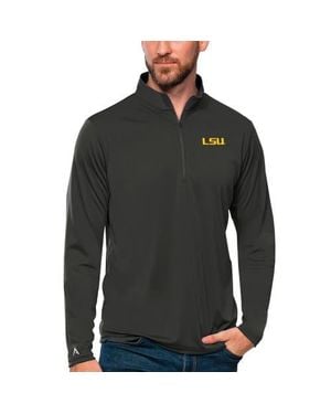 Antigua Lsu Tigers Tribute Quarter-Zip Top - Gray