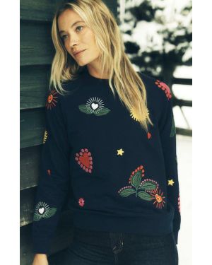 Boden Rosa Embroidered Sweatshirt - Blue