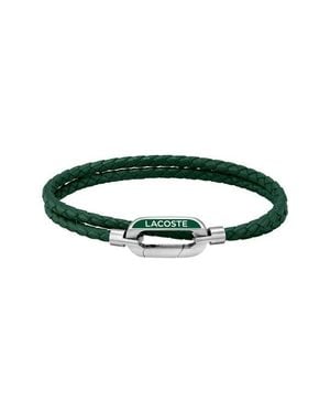 Lacoste Braided Leather Bracelet - Green