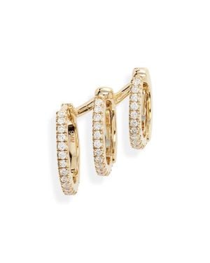 Maria Tash Diamond Eternity Triple Linked Hoop Earring And Cuff - White