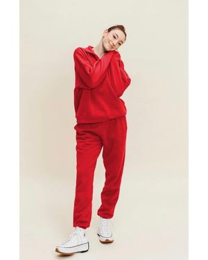 Ocio Organic Cotton Teddy Everywhere Jogger - Red