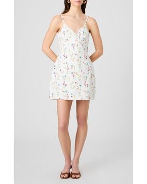 French Connection Alissa Floral Print Sleeveless Minidress - White