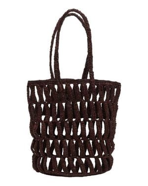Vitamin A Salinas Raffia Bucket Bag - Black