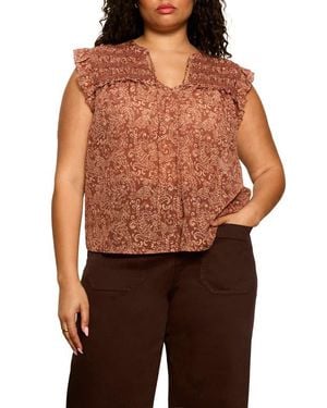 Sanctuary Free Feeling Paisley Top - Brown