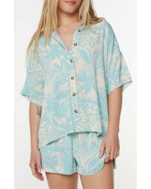 Roxy Kokomo Floral Camp Shirt - Blue