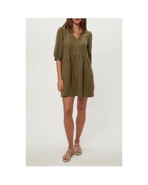 Michael Stars Brielle Linen Blend Minidress - Green