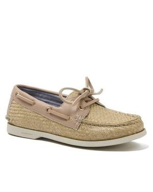 Lands' End Seaport Woven Boat Shoes - Natural
