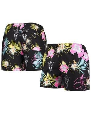 FOCO Arizona State Sun Devils Neon Floral Swim Trunks - Black