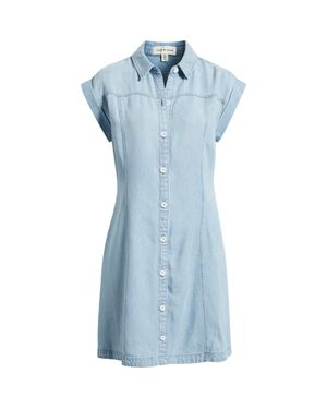 Cloth & Stone Seamed Denim Dress - Blue