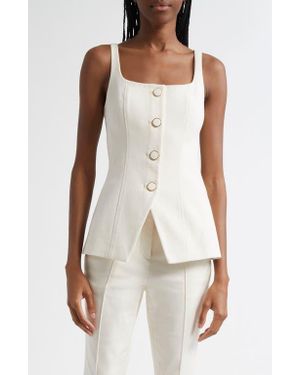 Veronica Beard Liana Stretch Cotton Tunic Top - White
