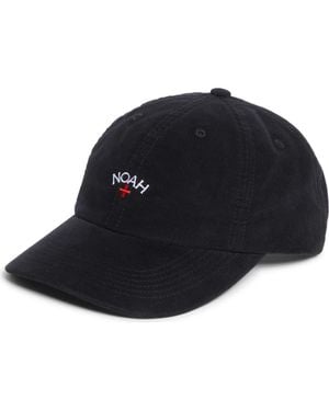 Noah Logo Embroidered Cotton Moleskin 6-Panel Adjustable Baseball Cap - Black