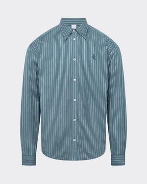 le PERE Poplin Button Down Shirt - Blue