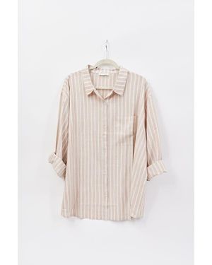 Hat Attack Printed Beach Shirt - Natural