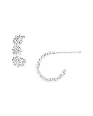 Estella Bartlett Daisy Chain Hoop Earrings - Metallic