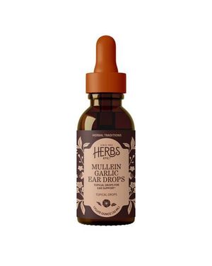 Herbs Etc. Mullein/Garlic Ear Drops 1 Oz - Brown