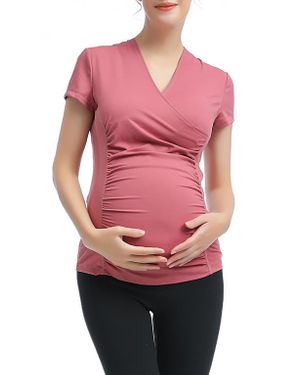 Kimi + Kai Essential Maternity/Nursing Top - Pink