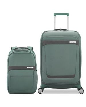 Samsonite Elevation Softside 2 Piece Set Backpack & Expandable 22 Carry On Lugage - Green