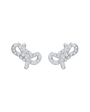 Swarovski Lifelong Crystal Bow Earrings - Metallic
