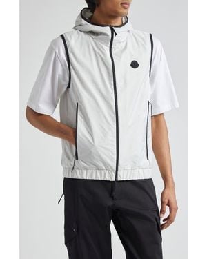 Moncler Vallese Water Repellent Hooded Vest - White