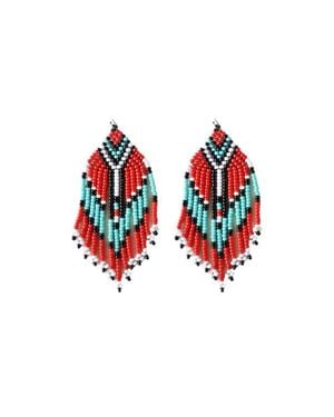 Fosterie Toma Embera Earrings - Red