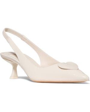Kate Spade Lover Crinkle Patent Leather Slingback Pump - White