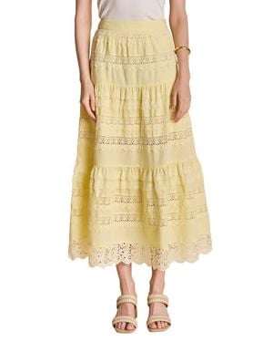 Endless Rose Tiered Midi Skirt - Yellow
