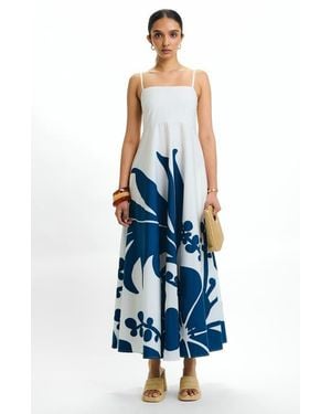 Diarrablu Cotton Poplin Oria Midi Dress Ula - Blue