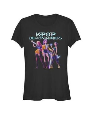 K-Pop Demon Hunters Junior's Girls Group Shot Graphic T-Shirt - Black