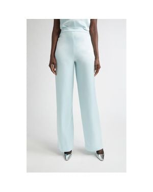 St. John Kate Liquid Satin Pants - Blue
