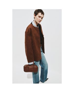 H&M Collarless Jacket - Brown