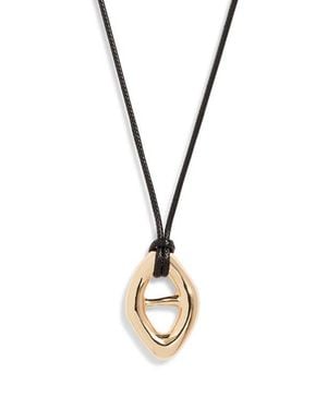 Open Edit Convex Slider Cord Pendant Necklace - Metallic