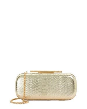 Dune Body Faux Leather Frame Clutch - Natural