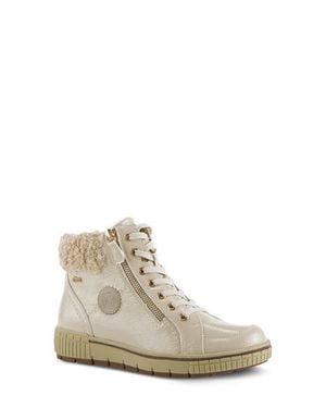 Spring Step Alps Water Resistant Faux Shearling Sneaker - White