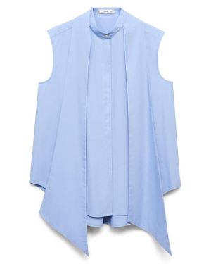 Mango Tie Neck Top - Blue