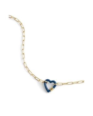 Madewell Heart Carabiner Paperclip Chain Necklace - Blue