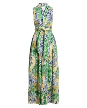 Lilly Pulitzer Marria Mixed Print Sleeveless Stretch Cotton Shirtdress - Green