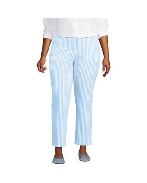 Lands' End Mid Rise Classic Straight Leg Chino Ankle Pants - Blue