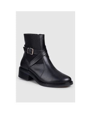 Manuela Lua Side Zip Bootie - Blue