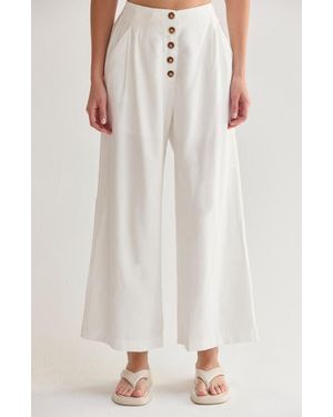 Crescent High Waisted Wide Leg Culotte Pants - White
